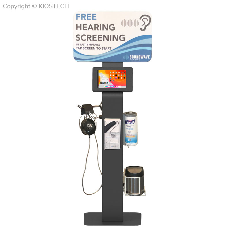 Multi-function iPad Surface Samsung Tablet kiosk with headset