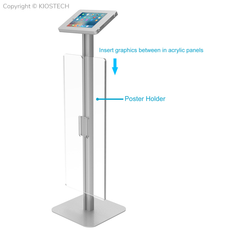 Lightweight but Stable iPad Standing Kiosk with AD Banner