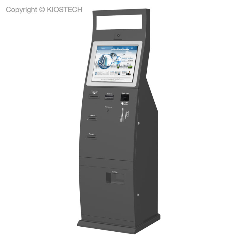 Self Service Cheque Payment Kiosk with Cash Acceptor, Credit Card, Cheque Reader