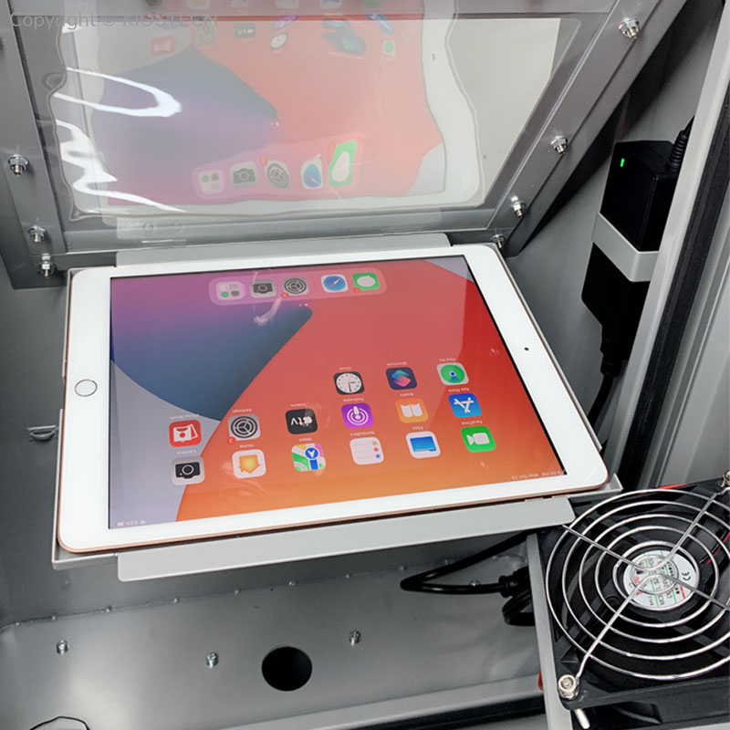 Waterproof Outdoor iPad Kiosk Stand Metal Tablet Enclosure with Auto Cooling Heating