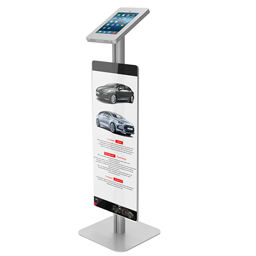 Lightweight but Stable iPad Standing Kiosk with AD Banner