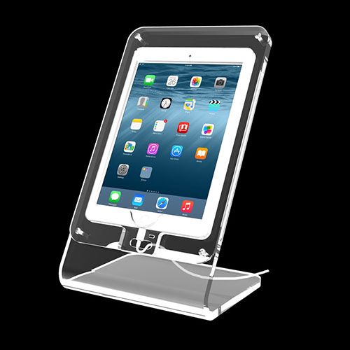 High Clear Acrylic Portrait 10.2 Inch iPad Counter Top Stand