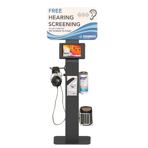 Multi-function iPad Surface Samsung Tablet kiosk with headset