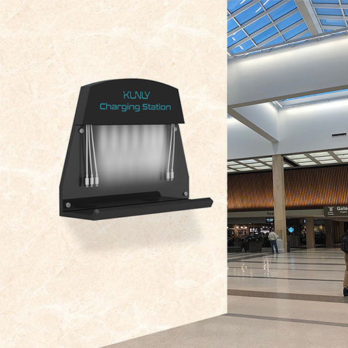 Wall Mounted Phone Charging Station With Wireless Charger and LED Light